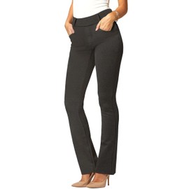 Conceited Black Dress Pants Women - Wear to Work Pants Women - Womens Dress Pants - Slacks - Business Casual Office - Midnight Black - Large