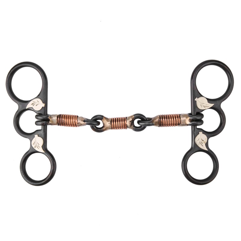 Horse Chew Black Stainless Steel Training Bit Copper Wire Wrapped