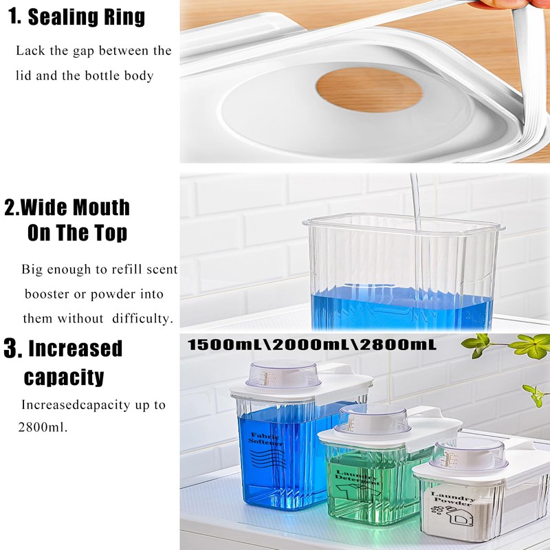 [2 Pack] Laundry Detergent Dispenser for Laundry Room Organization and