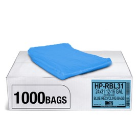 Aluf Plastics 12-16 Gallon 1.2 MIL (eq) Blue Industrial Strength Trash Bags - 24" x 31" - Pack of 1000 - for Industrial, Home, & Recycling