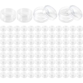 Bote de muestra vacío, tarro de crema viaje redondo pequeño 100 Uds. 2g con tapas, tarros cosméticos transparentes para maquillaje