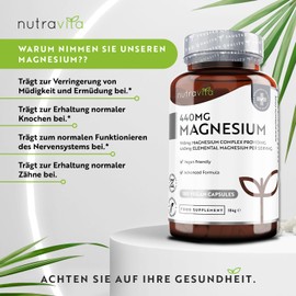 Magnesium Citrate 2,250 mg of Which 369 mg Elementary Magnesium Per Daily Dose - 270 Vegan Capsules of Premium Magnesium Citrate - GMO-Free and Best Certified Quality - Made by Nutravita