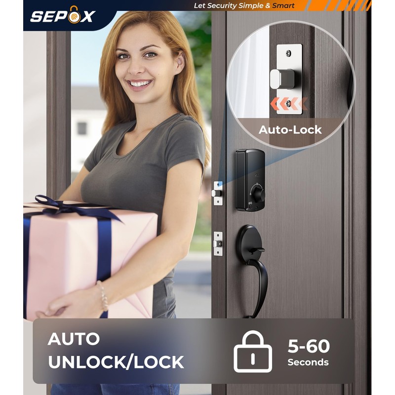 SEPOX® 2PC Set Smart Deadbolt Lock - 5-in-1 Keyless Entry