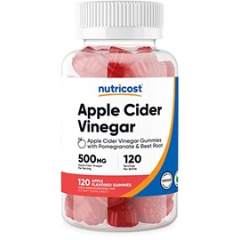 Nutricost Apple Cider Vinegar 500mg, 120 Gummies, Apple Flavored - Gluten Free, Non-GMO, No Corn Syrup