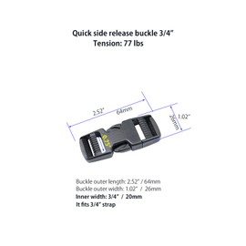 Ahijklmn Quick Side Release Buckles 3/4" Heavy Duty Plastic Snap Buckle Clasps Backpack clips Buckle Replacement for Straps (3/4 inch - 4 Packs)