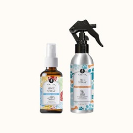 NATIVA 5 Pet Spray+Shoe Spray | ADIÓS AL Mal Olor con ACEITES Esenciales | Aromatizante para olores de Mascotas + Eliminador de olores de Tenis | Neut
