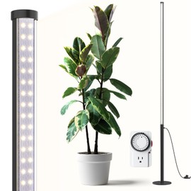 Barrina T10 Pro Standing Grow Light with Timer, 42W, 5000K, Full Spectrum Vertical Tall Grow Lights for Indoor Plants, Wide Coverage, 4FT to 5.6FT Height with Foot Switch, for Flower and Tall Plants