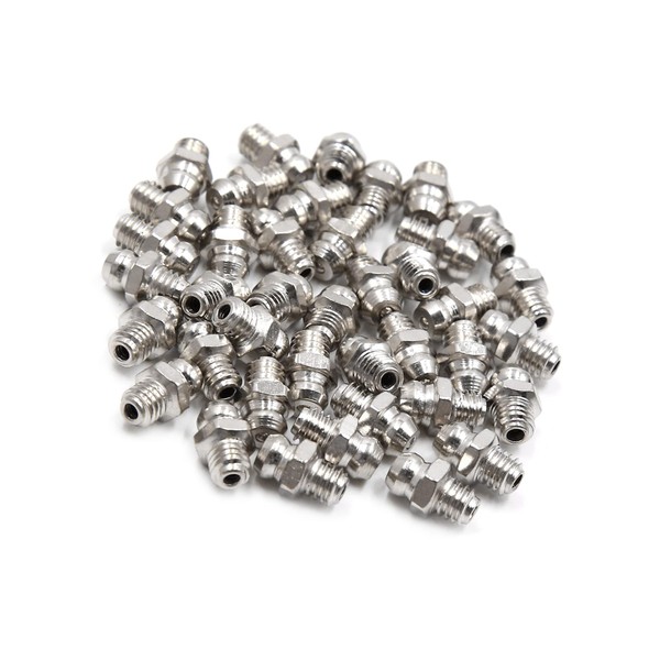 ACROPIX 40pcs Straight Grease Nipple for Motorcycle Car Nickel Plated Universal M6x1 Silver Tone