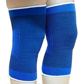 Tima 1Pair Elasticated Knee Blue Knee Pads Knee Support Brace Leg Arthritis Injury Gym Elasticated Bandage Support