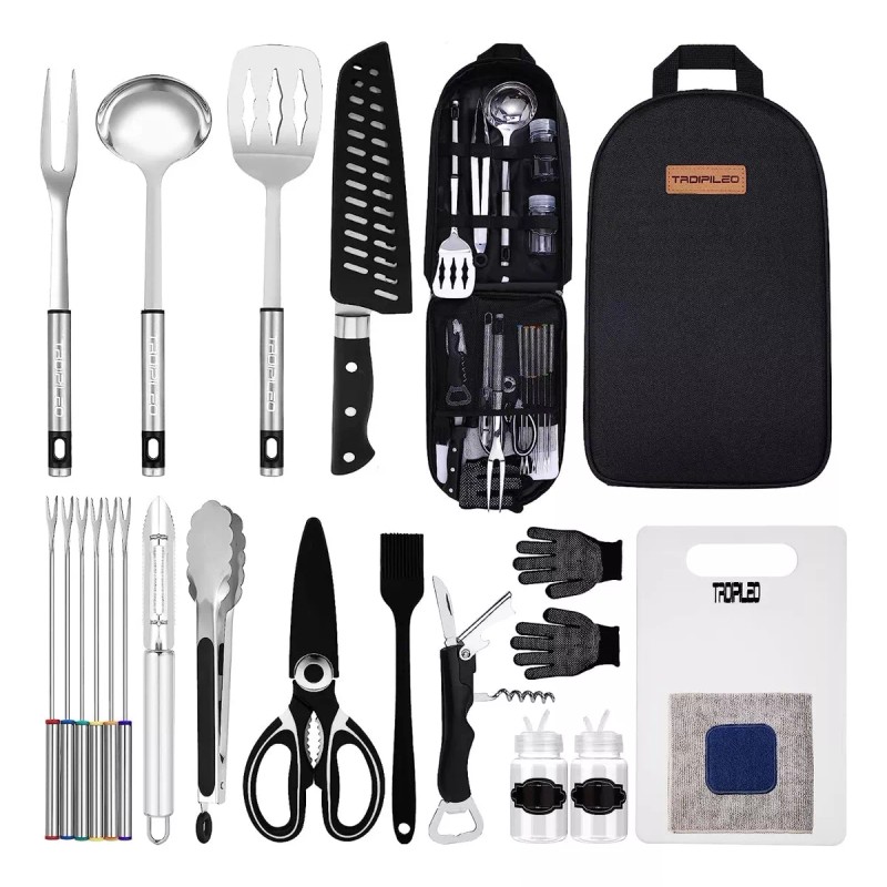 trdipileo Juego De Utensilios De Cocina De Campamento 20 Pzs