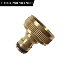 Female Thread Tap Connector, 2PCS 1" Hose Pipe Connector, Brass Internal Adaptor, Female Thread Tap Connector, Nipple Hose Connector for Car Wash Garden Irrigation