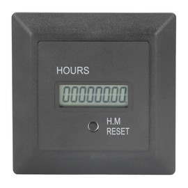Hour Meter Digital Display Timer Hourmeter Gauge 0‑999999H 59M for Industry 100‑240V AC