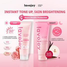 lavojoy [NEW Shade] lavojoy Let It Glow Daily Shine Body Serum 180ml SPF50 PA++ Sunscreen Lotion | Instant Tone Up & UV Protection | Brightens | Moisturize | Strengthen Skin Barrier | Memutihkan& Melembapkan kulit& terlindung dari UV