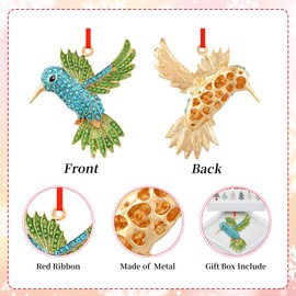 PETCEE Bird Christmas Tree Ornaments - Blue and Green Hummingbird Christmas Ornament Hummingbird Christmas Keepske Gifts for Women Friend Mother Wife Co Worker Daughter