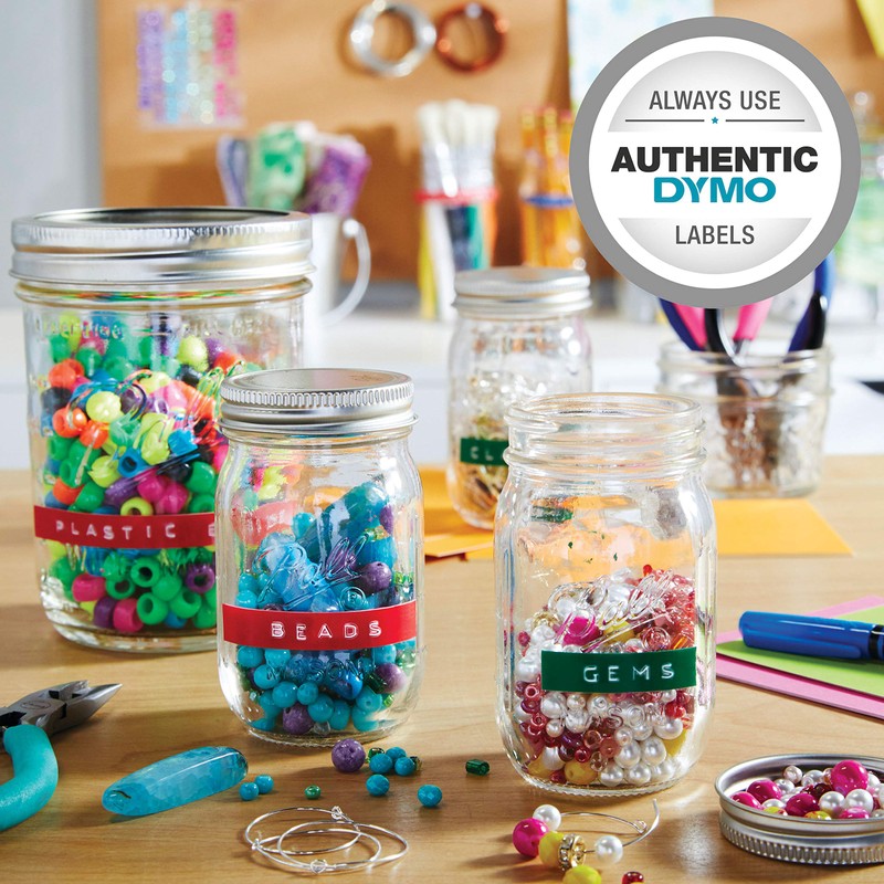 DYMO Embossing Label Maker with 3 DYMO Label Tapes Organizer