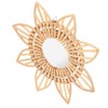 Rattan Innovative Art Decoration Makeup Mirror Retro Dressing Bathroom Wall
