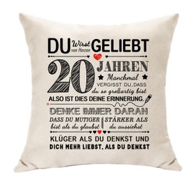 Hasodeo 20th Birthday Gifts Girls Boys Women Men Birthday Decor Pillow Case Gifts for 20 Years Kids Inspirational Memory Gifts for 20th Birthday (20th)