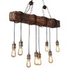 KJLARS Farmhouse Chandelier Wood Hanging Industrial Pendant Lighting Vintage Ceiling