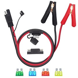 Billion wealth 60cm / 2Feet 10AWG Battery Alligator Clips to SAE Quick Release Adapter Connectors Extension Charging Cable Compatible with Cars Motorcycles