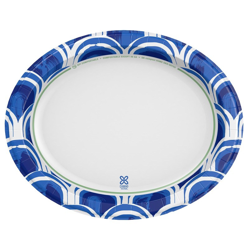 Dixie Ultra Disposable Paper Platters, 10" x 12.5", 25 Count
