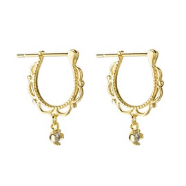 TIFLA Women's Hoop Earrings, 925 Silver, Princesses, Popular, Cubic Zirconia, Hypoallergenic, Accessory, Gift, Sterling Silver Silver Cubic Zirconia, Cubic Zirconia