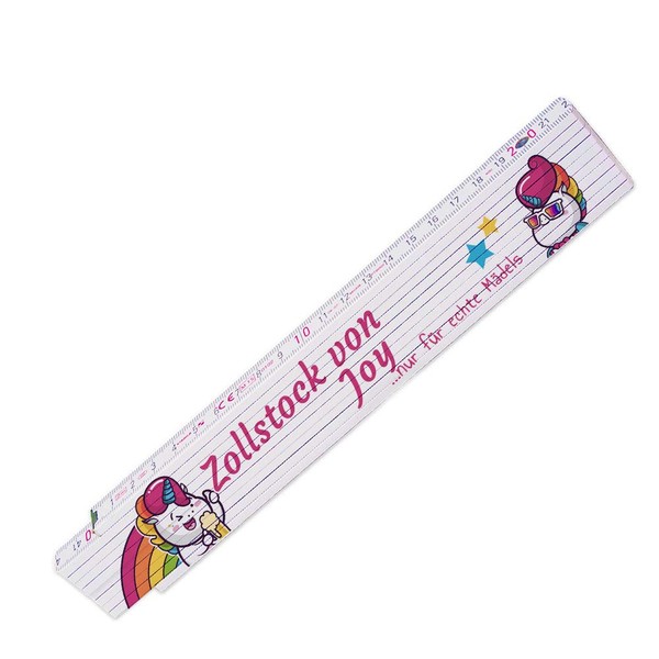 Ruler with Name Joy and Beautiful Motif with Unicorn –