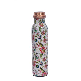 VONECO Premium Copper Water Bottle - 34Oz Handcrafted Enamel White Design Leak-Proof Copper Bottle Ayurvedic Pure Copper Water Bottle for Drinking Stylish Hydration Solution Hand Washable
