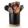 Nucookery 360°Rotating Utensil Holder, 7.2" Kitchen Utensil Crock, Ceramic Cooking