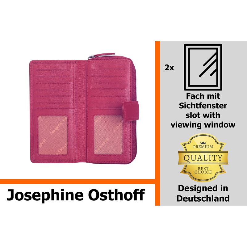 Josephine Osthoff Bremen Compact Genuine Leather Wallet with RFID Protection,