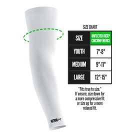 Nxtrnd Air-TEK Arm Sleeves, Breathable Football Arm Sleeves, Compression Arm Sleeves for Men, Sold as a Pair (Youth, White)