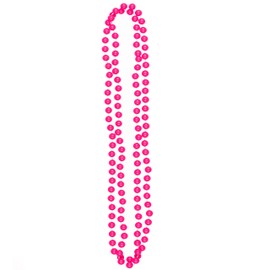 Neon Party Necklace Beads 80s Fancy Dress Accessory (Pink)