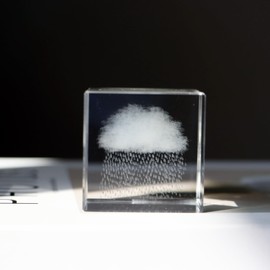 K9 Glass 3D Cloud Paperweight Cube Crystal Art of Ornaments Engraving for Home Feng Shui Decoration Rain Cloud 2