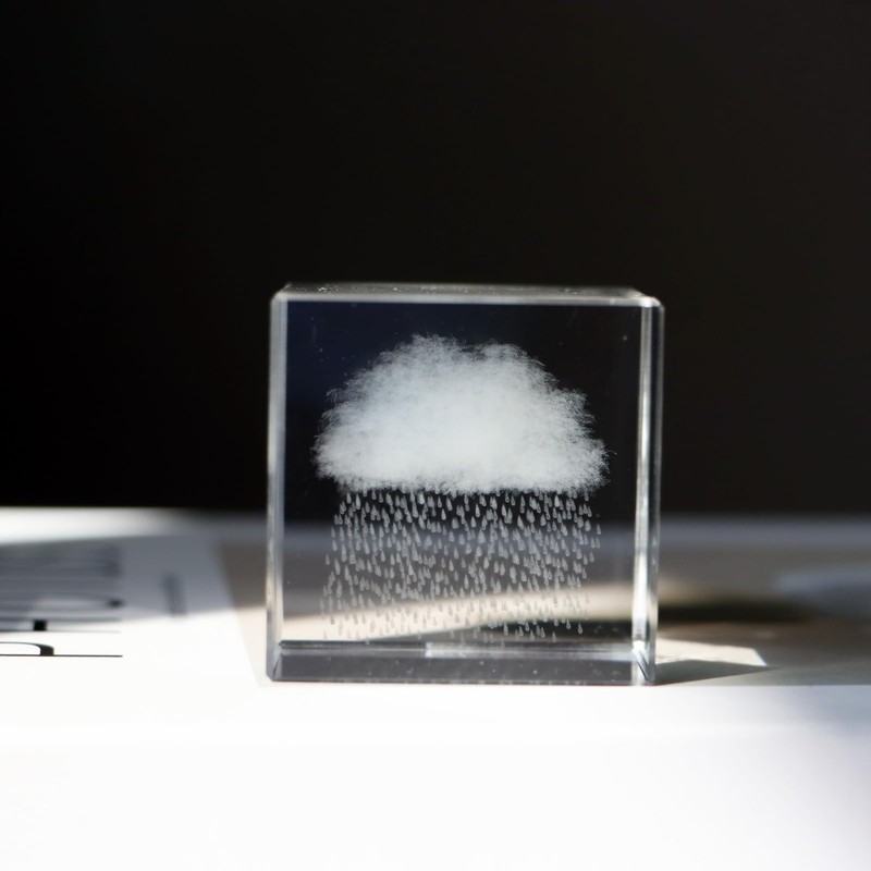 K9 Glass 3D Cloud Paperweight Cube Crystal Art of Ornaments