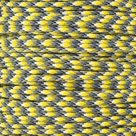 PARACORD PLANET 10 20 25 50 100 Foot Hanks and 250 1000 Foot Spools of Parachute 550 Cord Type III 7 Strand Paracord (Yellow Camo 100 Feet)