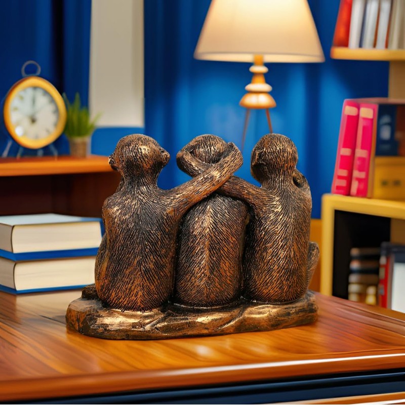 Wanwanzi 3 Wise Monkeys Statue Set - 3 in 1