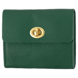 PATIKIL Small Leather Wallets for Women with Metal Buckle, Stylish Card Holder Wallet Card Case Coin Purse for Cash Business Men and Women, Dark Green
