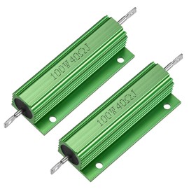 sourcing map Pack of 2 Aluminium Resistors 100 Watt 40 Ohm Wire Wound Resistors for LED Converter DE DE