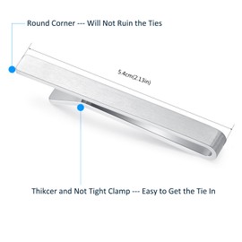 HONEY BEAR 5.4 cm Tie Clip for Men Tie Clip Shirt Business Wedding Gift 2.12 Inch, copper, No Gemstone