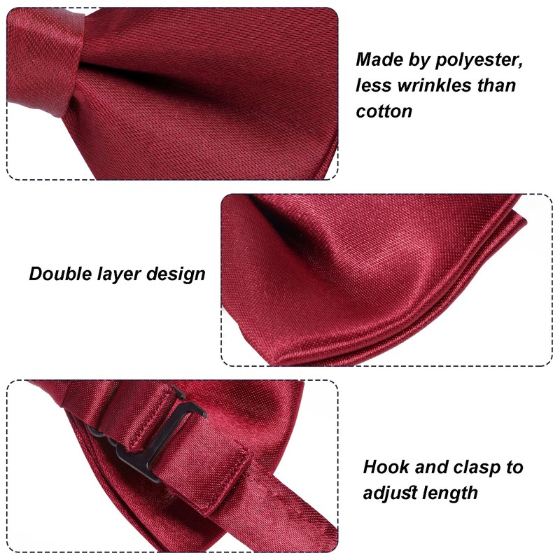 Bskifnn Kids Bow Tie Classic Solid Color Satin Bow Tie