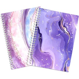 2PCS Blank Sticker Book Collecting Album, BetterJonny Reusable Stickers Storage Organizer Book Blank Release Paper A5 Size 64 Pages, Purple and Pink