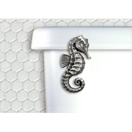 Seahorse Toilet Flush Handle-Front Mount in Satin Pewter Finish