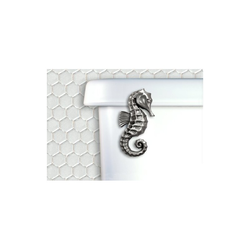 Seahorse Toilet Flush Handle-Front Mount in Satin Pewter Finish