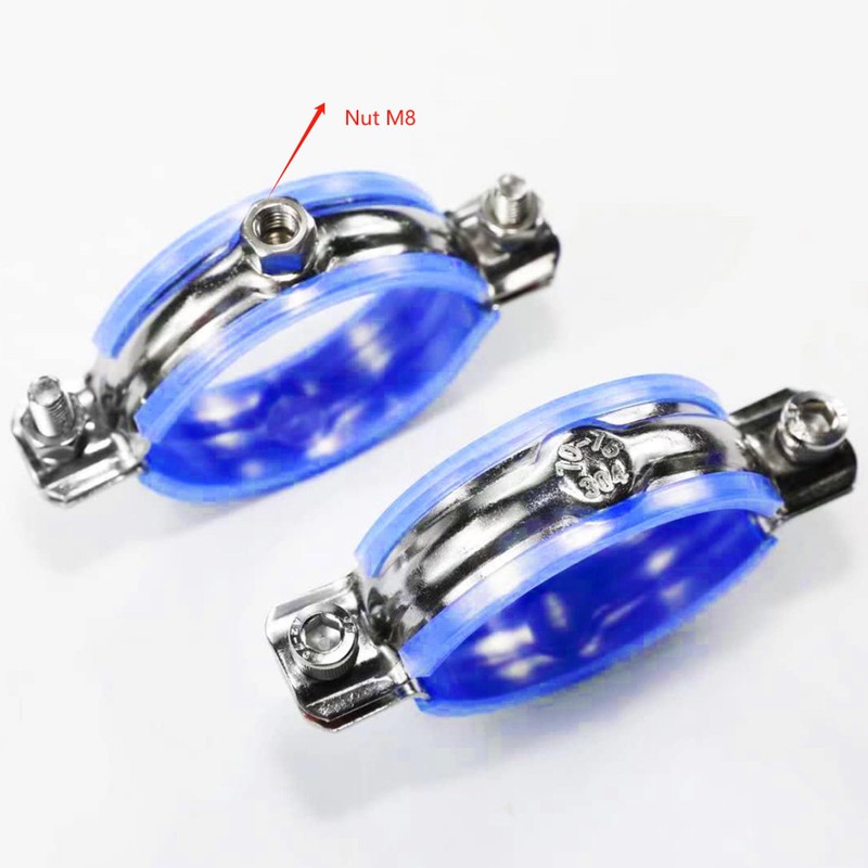 WYSIWYKA 2PCS 304 Stainless Steel Wall Ceiling Mount Pipe Supports,