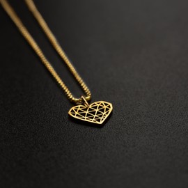 Dustill Necklaces for Women - Heart Mountains | Heart Geometric | Heart World | for Hikers and Nature Lovers Gold and Silver, Stainless Steel