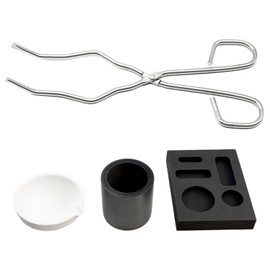 Graphite Crucible Kit, Gold Melting Set with Crucible Tongs Bowl Combination Mould, Graphite Crucible Set Enamel Casting Set for Platinum/Gold/Silver/Brass/Alloy Melt