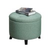 Convenience Concepts Designs4Comfort Round Storage Ottoman, Green Faux Linen