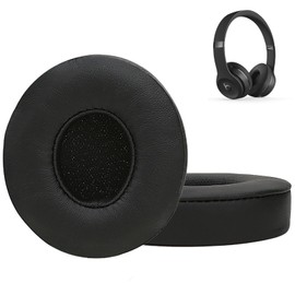 Lambskin Earpads Cushions for Beats Solo3/Solo2 A1796/B0534 Headphones with Noise-Cancellation Memory Foam (Black)