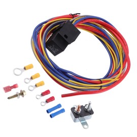 VekAuto 1 Kit Electric Fuel Pump Relay Kit, Universal for Car Metal Plastic Black Silver Tone