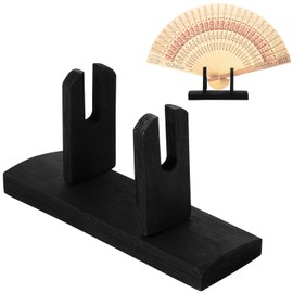 SHINEOFI Wooden Folding Fan Stand Holder Display Rack for Desk or Shelf, Decorative Japanese Style Base, Storage Holder for Folding or Handheld Fans