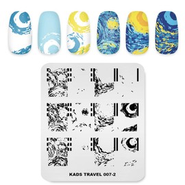 KADS Nail Stamping Plate Van Gogh Starry Night Nail Art Stamp Template DIY Image Template Manicure Stamping Plate Stencil Tools (TR007-2)